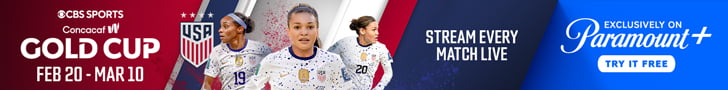 Banner ad for CONCACAF W Gold Cup on Paramount+