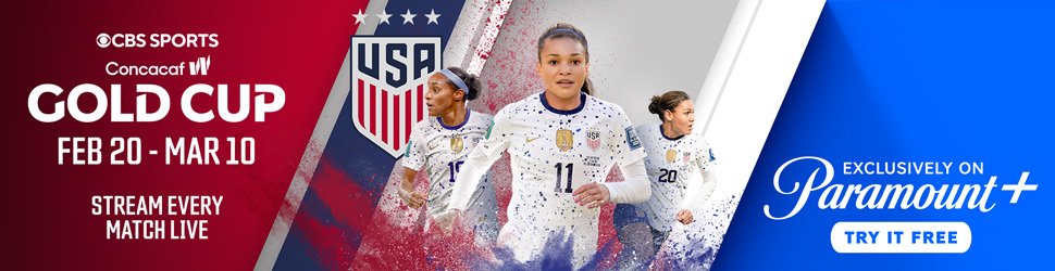 Banner ad for CONCACAF W Gold Cup on Paramount+