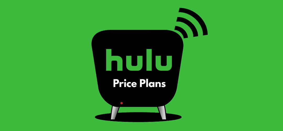 Hulu Price Plans featured image - green background with Hulu logo and Price Plans in a TV